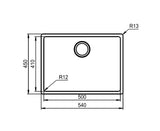 FRANKE BXX 210-50 DW (127.0677.189) Box 不銹鋼 檯面/檯底 單星盆 540x450x200mm 銀色