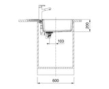 FRANKE CNG 611-78XL Onyx Centro 花崗岩 檯面 單星盆 780x500mm 瑪瑙黑