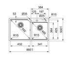FRANKE UBG 620-86 (114.0640.244) Urban 花崗岩 檯面 雙星盆 860x500mm 瑪瑙黑