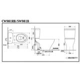 TOTO CW981PB高咀分體座廁配油壓廁板