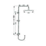 ROCA Rainsense Movable方形淋浴柱A5B2350C00+AP00033100 鍍鉻色（原裝行貨）