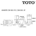 TOTO CW821PJ 分體自由咀座廁跟原裝油壓板