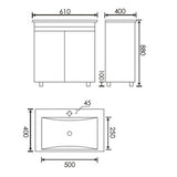 GEMIO BC640X 不銹鋼掛牆櫃連面盆 拉絲色 610x400x880MM