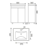 GEMIO BC508X 不銹鋼掛牆櫃連面盆 拉絲色/橡木色/梧桐色 500x360x840MM