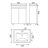 GEMIO BC508X 不銹鋼掛牆櫃連面盆 拉絲色/橡木色/梧桐色 500x360x840MM